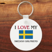 Ik hou van mijn Zweedse Vriendin Sleutelhanger (Voorkant)
