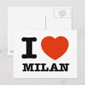 Ik hou van Milaan Briefkaart (Voorkant / Achterkant)