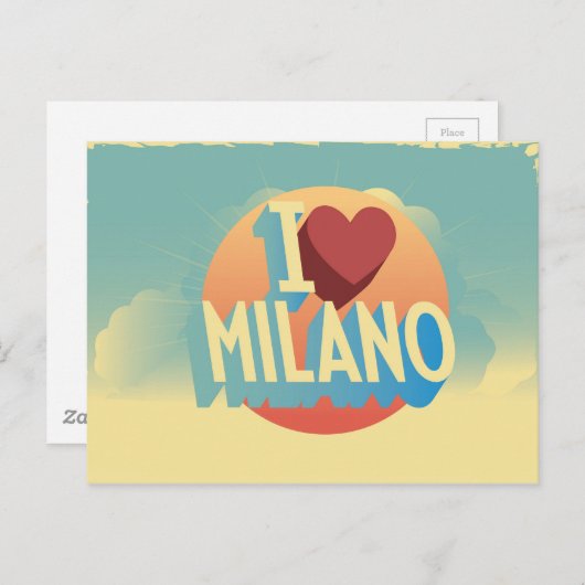 Ik hou van Milano Briefkaart (Voorkant / Achterkant)