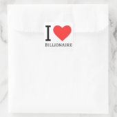 Ik hou van miljardair vierkante sticker (Tas)