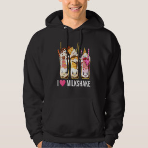 Ik hou van milkshake kegel chocolade dessert zoete hoodie