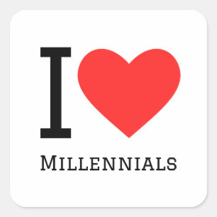 Ik hou van millennials vierkante sticker