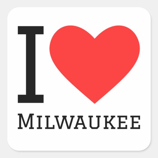 Ik hou van Milwaukee Vierkante Sticker (Voorkant)