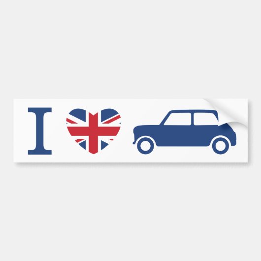 Ik hou van Mini Coopers Bumpersticker (Voorkant)