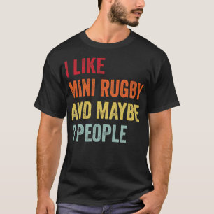 Ik hou van mini rugby misschien 3 mensen t-shirt