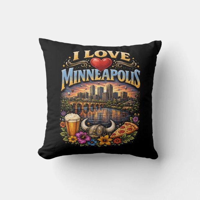 Ik hou van Minneapolis Kussen (Voorkant)