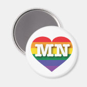 Ik hou van Minnesota Rainbow Heart Magneet (Voorkant / Achterkant)