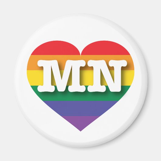 Ik hou van Minnesota Rainbow Heart Magneet (Voorkant)