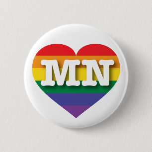 Ik hou van Minnesota Rainbow Heart Ronde Button 5,7 Cm