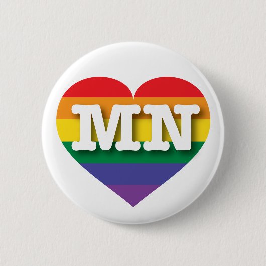 Ik hou van Minnesota Rainbow Heart Ronde Button 5,7 Cm (Voorkant)
