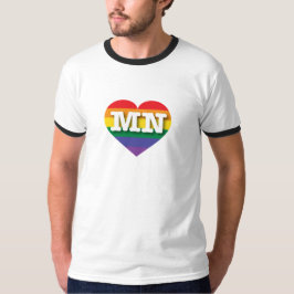 Ik hou van Minnesota Rainbow Heart T-shirt