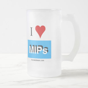 Ik hou van MIP's 3 mok van gefronst glas