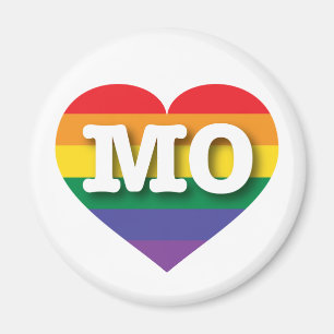 Ik hou van Missouri Gay Pride Rainbow Heart Magneet