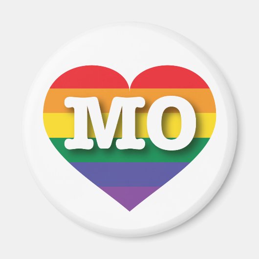 Ik hou van Missouri Gay Pride Rainbow Heart Magneet (Voorkant)