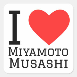 Ik hou van miyamoto Musashi Vierkante Sticker