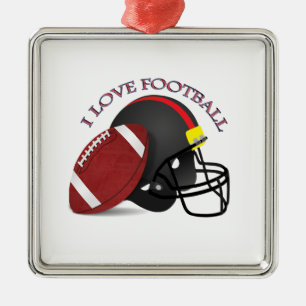 Ik hou van modern elegant trendy football metalen ornament