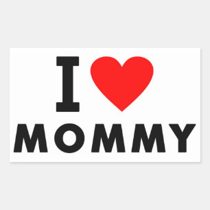 Ik hou van moeder hart mama sms-bericht moeder sym rechthoekige sticker
