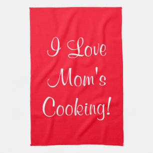 Ik hou van moeders (naam) koken rood wit theedoek