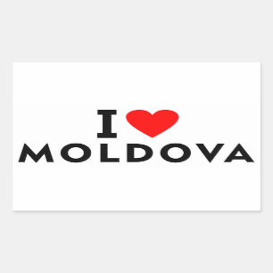 Ik hou van Moldavië land zoals hartreistoerisme Rechthoekige Sticker