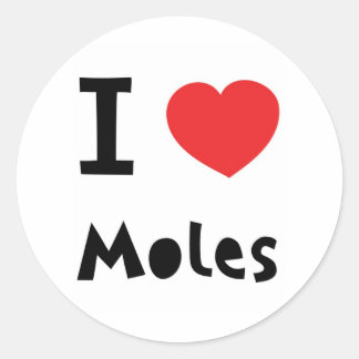 Ik hou van mollen ronde sticker