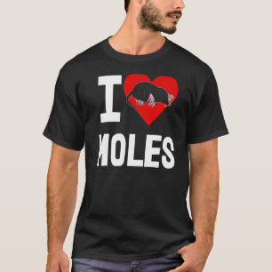 Ik hou van mollen vrouwen schattige kleine mol lie t-shirt