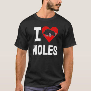 Ik hou van mollen vrouwen schattige kleine mol lie t-shirt