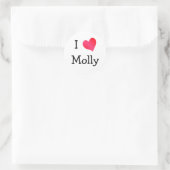 Ik hou van Molly Ronde Sticker (Tas)