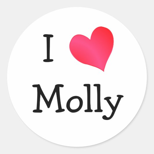 Ik hou van Molly Ronde Sticker (Voorkant)