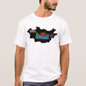 Ik hou van Mongolië Kaart Mongoolse Paard Gutal Bo T-shirt (Voorkant)