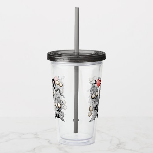 Ik hou van monsters omdat mensen klote zijn acryl drinkbeker (Rechts)