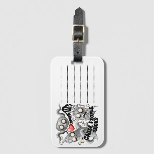 Ik hou van monsters omdat mensen klote zijn bagagelabel (Voorkant (verticaal))