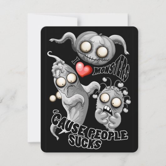 Ik hou van monsters omdat mensen klote zijn bedankkaart (Voorkant)