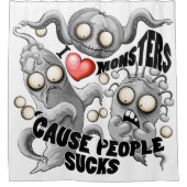 Ik hou van monsters omdat mensen klote zijn douchegordijn (Voorkant)