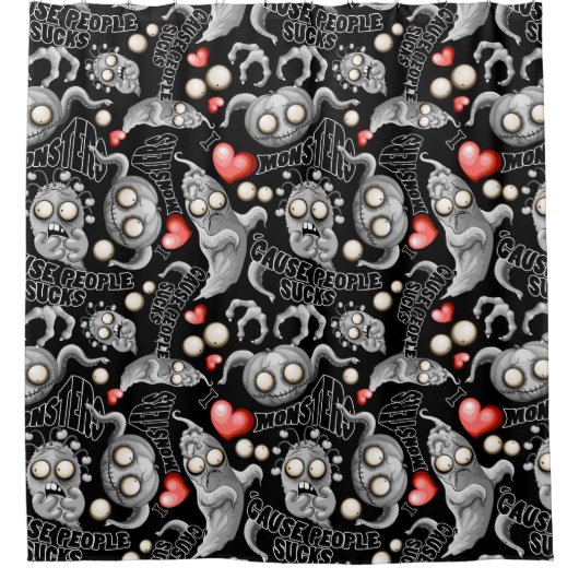 Ik hou van monsters omdat mensen klote zijn douchegordijn (Voorkant)