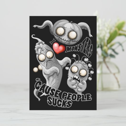 Ik hou van monsters omdat mensen klote zijn kaart (Staand voorkant)
