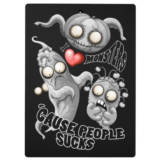 Ik hou van monsters omdat mensen klote zijn klembord (Achterkant)