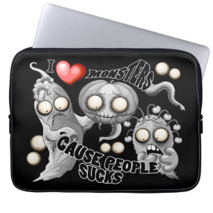 Ik hou van monsters omdat mensen klote zijn laptop sleeve