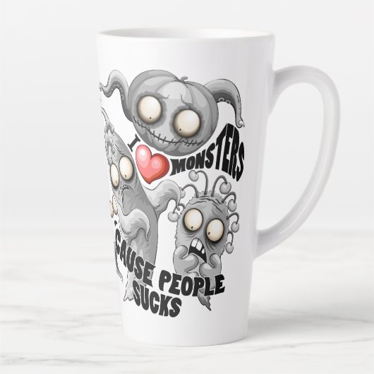Ik hou van monsters omdat mensen klote zijn latte mok (Rechts)
