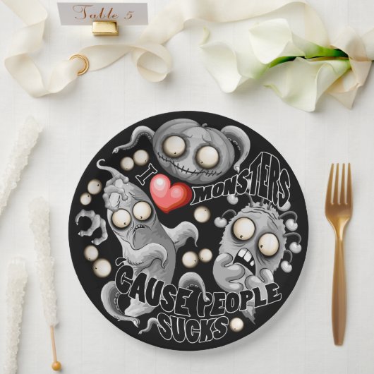 Ik hou van monsters omdat mensen klote zijn papieren bordje (Huwelijk)