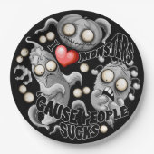 Ik hou van monsters omdat mensen klote zijn papieren bordje (Voorkant)