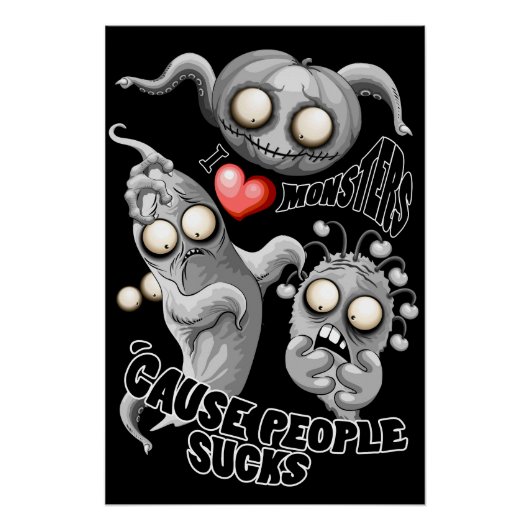 Ik hou van monsters omdat mensen klote zijn perfect poster (Voorkant)
