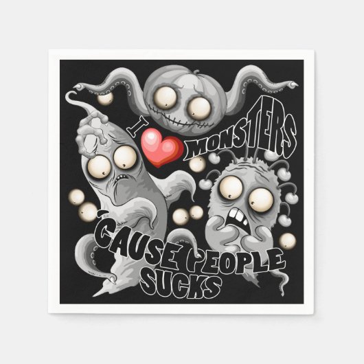 Ik hou van monsters omdat mensen klote zijn servet (Voorkant)