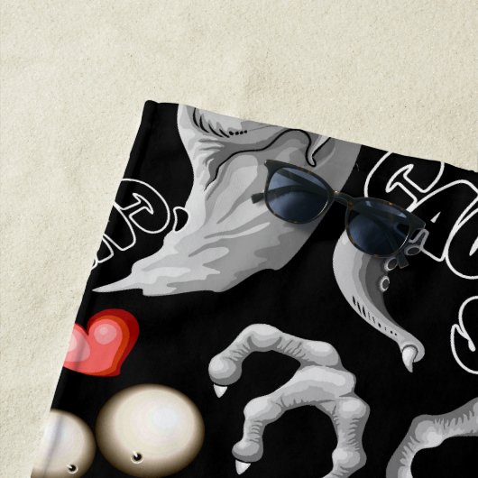 Ik hou van monsters omdat mensen klote zijn strandlaken (In situ)