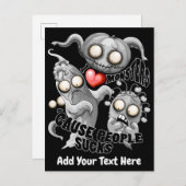Ik hou van monsters omdat mensen klote zijn uitnodiging briefkaart (Voorkant / Achterkant)
