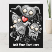 Ik hou van monsters omdat mensen stom zijn kaart (Voorkant)