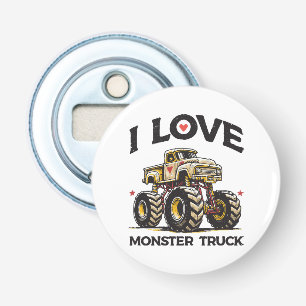 Ik hou van Monstertruck Button Flesopener