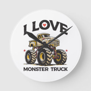 Ik hou van monstertruck ronde klok