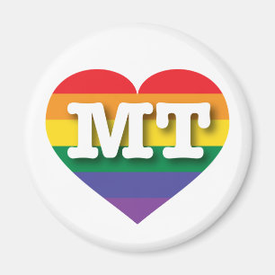 Ik hou van Montana Gay Pride Rainbow Heart Magneet