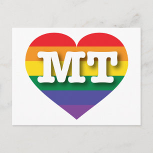 Ik hou van Montana Rainbow Heart Briefkaart