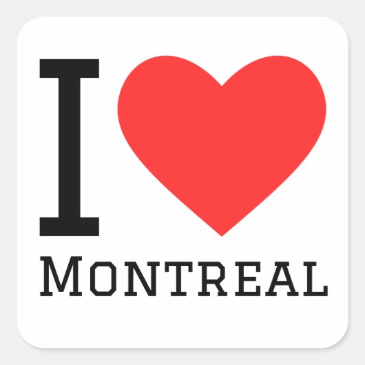 Ik hou van Montreal Vierkante Sticker (Voorkant)